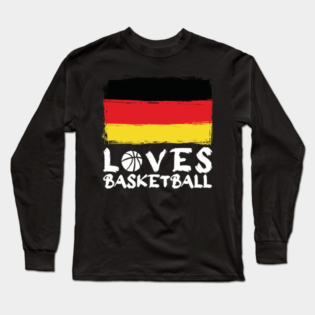 Germany Loves Basketball Long Sleeve T-Shirt by Arestration